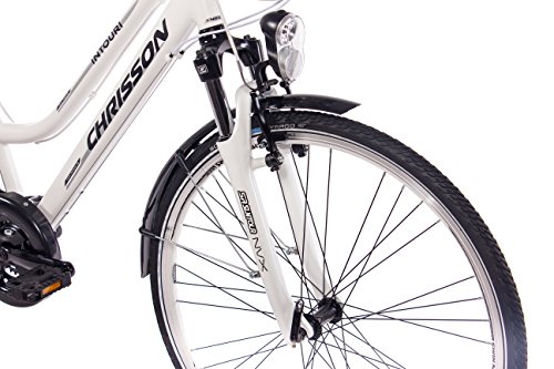 28″ Zoll LUXUS ALU CITY BIKE TREKKINGRAD DAMENFAHRRAD CHRISSON INTOURI LADY mit 24G SHIMANO weiss matt - 5