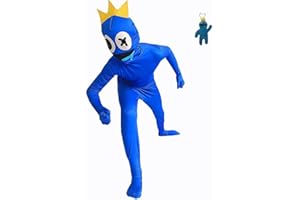 GDFENDU Anime Rainbow Halloween Cosplay Costumes Bodysuit Monster Friends Jumpsuit with Keychain