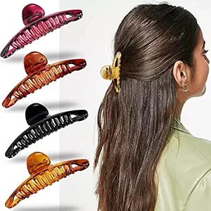 Sanas 1 Pcs Clutchers for Hair Combo Pack Hair Claw Clips Clasp Korean Made Transparent Finish Butterfly Shape Hair Accessories For Women And Girls, Acrylic Material Assorted Colours ? Pack of 1 Pcs