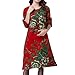 Produktbild Rosennie Damen Maxikleid Langarm Baumwolle und Leinen Kleid Streifen Langarm Boho Long Maxi Kleider mit Taschen Mode Floral Bedruckt Plus Größe Dress Hemdkleid Elegant Maxi Dress(Marine A,2XL)