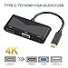 Price comparison product image Type-C To HDMI VGA 3.5mm Audio Adapter 3 in 1 USB-C Converter Cable for Macbook (Black, 3.5mm)