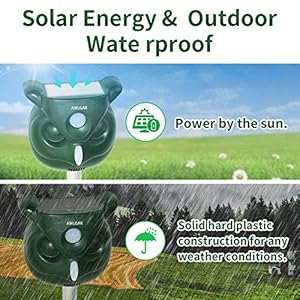 Repellente Gatti Ultrasuoni Solare Impermeabile a Fequenza Regolabile per Allontanare Gatti, Cani, Ratti, Uccelli…