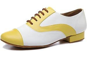 LITNERMIA Mens Lace-up Leather Latin Chacha Tango Jazz Rumba Ballroom Modern Dance Shoes