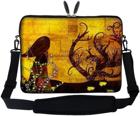 15 15.6 Inch Laptop Carrying Sleeve Bag Case with Hidden Handle &amp; Adjustable Shoulder Strap - Gustav Klimt
