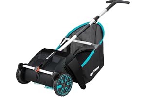 Gardena zbieracz do liści i trawy: maszyna do sprzątania ogrodu, ze zdejmowanym workiem na zebrany materiał, system rotujących szczotek, ergonomiczny kształt uchwytu, cicha 3565-20