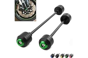 N/A GENERIC Front Rear Wheel Axle Fork Sliders Crash Protector For Kawasaki Z650 Ninja 650 2017-2021 Motorbike Falling Protection Guard Pads Motorcycle Accessory 1 Pair (2 pcs) (Green Front+Rear)