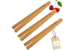 HOFMEISTER HOLZWAREN HOFMEISTER® - 3 pinze per barbecue in pregiato legno di ciliegia, 30 cm, per salsicce, bistecche e verdure sul barbecue, impugnatura stabile grazie alla fresatura scanalata, igieniche e resistenti al