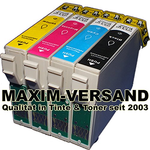 NEUSTE CHIPS funktionieren 100%ig in allen Druckern: 4 Tintenpatronen Set mit allen Farben kompatibel zu Epson T1631, T1632, T1633, T1634 XL (ersetzt Multipack 16 XL) mit Chip kein Original kompatibel zu Epson Workforce WF-2010W WF-2500 Series WF-2510WF WF-2520NF WF-2530WF WF-2540WF WF-2630WF WF-2650WF WF-2660DWF WF-2700 Series WF-2750 WF-2760