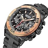 LLLS Men Uhren, Sport Analogue Quartz Uhren Fashion Casual Waterproof Men Watches Comfortable Silicone Strap Chronograph