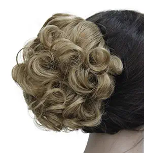 #19 Lt Strawberry Blonde: Lydell Short Ponytail Hair Piece Extension Wavy Claw Clip In/On Hairpiece (#19 Lt Strawberry Blonde)