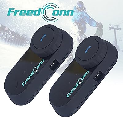 Freedconn 2 pièces FDC 800m BT Moto Moto Casque Bluetooth Intercom Interphone Casque Bluetooth Casque multi Interphone sans fil mains libres casques appropriés pour Motocyclisme, ski, motoneige, VTT