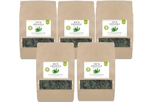 5 x 100% ekologisk GRAVIOLA/SOURSOP (5 x 20 g), ny skörd! Soursop, taggannone, Guanábana. Badtillsats.