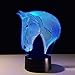 Produktbild Pferd 3D Lampe Optische LED Täuschung Nachtlicht für Kinder, 7 Farbwech mit Acryl Flat & ABS Base & USB-Ladegerät ändern Berühren Sie Botton Schreibtisch lampe Tischleuchte