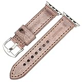MAIKES Für Apple Watch Armband 44mm 42mm 38mm 40mm, Uhrenarmband Ersatzarmband für iWatch Series 4/3/2/1 (Band for Apple Watch 38mm, Brown+Silver Buckle)