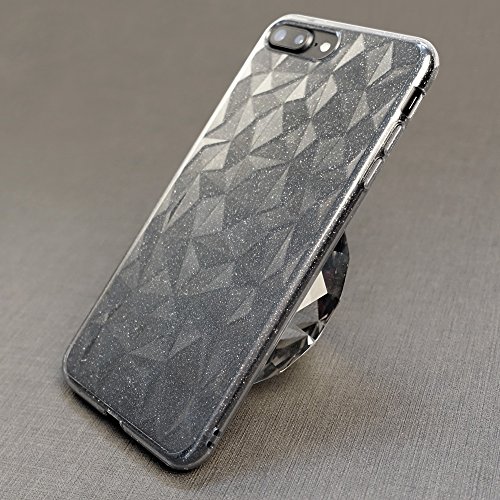 iPhone 7 Plus / iPhone 8 Plus Case, Ringke [Air Prism Glitter] Sparkle Slim 3D Abstract Design Lightweight Bling Stylish Protective TPU Drop Resistant Cover - Glitter Clear