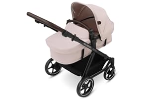 ABC Design Cochecito para Muñecas Migno 2 en 1 con capazo - Carrito de Juguete Ajustable - Plegable y Compacto - a Partir de 3 Años - Beige
