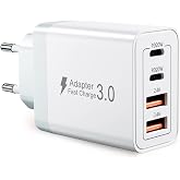 USB C Charger 40W Multiport, Quick Charge QC 3.0 Charger Plug, 4 Ports Multiple Charger Compatible with iPhone16/15/14/13/12/