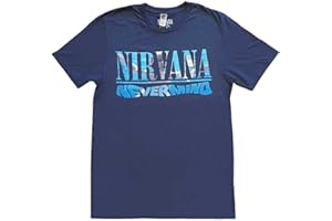 Nirvana T Shirt Live on Stage Band Logo Nouveau Officiel Homme Navy Bleu