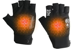 KBIBCK Guanti Riscaldati Senza Dita Ricaricabili, Guanti Riscaldati USB, Guantis da Lavoro Riscaldati con 3 Impostazioni di Temperatura, Guantis Riscaldati Senza Dita da Moto per Neve, Ciclismo, Sci