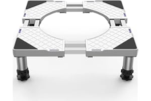 DEWEL Waschmaschinen Sockel Untergestell mit 4 Füßen + 8 Röhren, Bärenlast 500kg Verstellbarer Waschmaschinensockel für Kühlschrank, Trockner und Gefrierschrank (Einstellbare 54,5-67 cm, 13-17 cm)