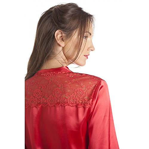 Camille – Damen Morgenmantel – Luxuriös aus Satin – Rot - 2