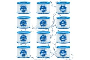 SXEIAV Lot de 12 Filtre VI Cartouche pour Bestway Lay-Z-Spa, Filtre de Spa et de Bain à remous Type VI pour filtres Coleman SaluSpa, pour Filtre Bestway, Lay-Z Spa, pour Intex
