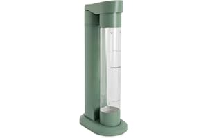 CREATE/SODA MAKER STUDIO/Máquina para hacer agua con gas 1L verde sage/No incluye cilindros de CO2, carbonata en 4 pasos, botella libre de BPA, sin enchufes