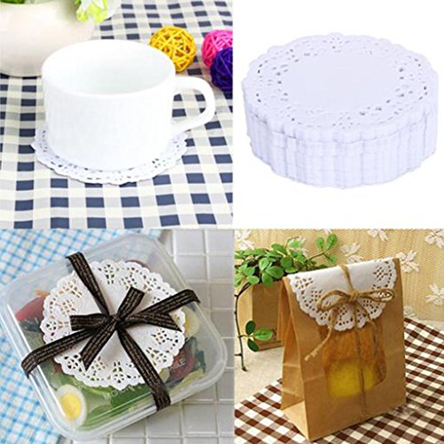 MagiDeal 100pcs Tortenspitze Torten Serviette Tortenserviette Papier Tortenpapier Spitze - 7