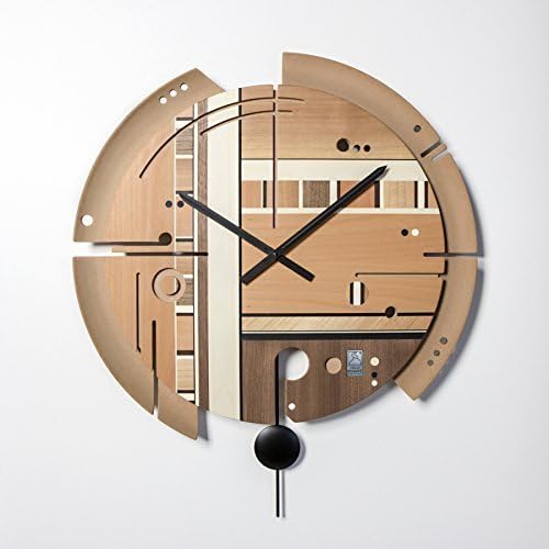 Midarte SAMADA NATURAL, Wooden Wall Clock made by Italian artisan, contemporary design. Indoor Decoration, Kitchen, Living Room, Ø 60cm.