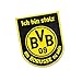 Produktbild Borussia Dortmund BVB Aufnäher mit Schriftzug, Polyester, Schwarz/Gelb, 11 x 9 x 1 cm