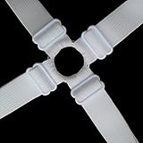 Toweter 3-Way unter Matratze Bett / Bettlaken Verschluss verstellbar, kreuz und quer Bettlaken Bänder Hosenträger, slipcover Verschluss, langen Riemen Clip Bands(White) - 5