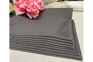 TESSILE & SERVICE SRL T&S -Set di 12 tovaglioli Stoffa in Puro Cotone di Colore Grigio - IN OFFERTA - MADE ITALY - Tovaglioli riutilizzabili mis.45x45 cm -