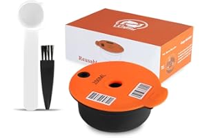 i Cafilas Kapsułki do kawy do wielokrotnego napełniania do Tassimo Bosch, kapsułki wielokrotnego użytku, filtr do kawy + tamper do Tassimo Bosch (200 ml kapsułka kawy)