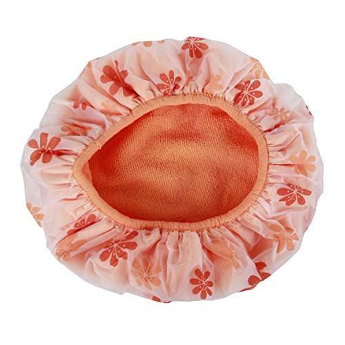 niceeshop(TM) Microfiber Double Layers Elastic Reusable Waterproof Bath Cap Shower Cap,Random Color