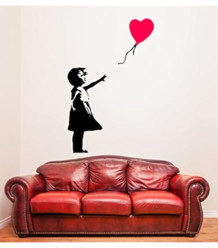 1art1 Girls Girl With Butterfly Balloon, Fly Away Heart, Banksy Style Mouse Pad 23x19cm