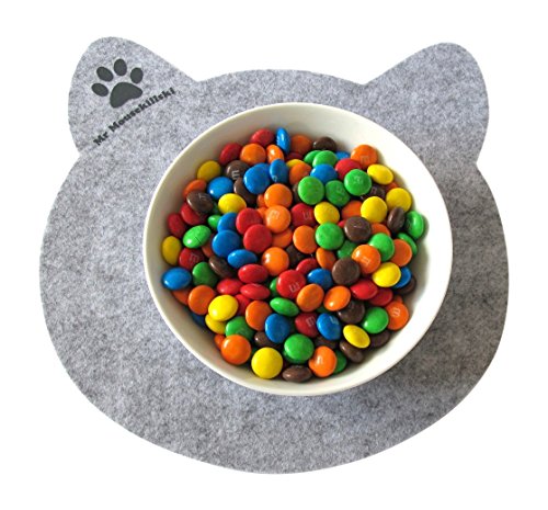 MR MOUSEKILLSKI – stylisches Mousepad aus hochwertigem Filz | perfekt für Katzenliebhaber | vielfältig einsetzbar als originelle Unterlage| hervorragende Anti-Rutsch-Beschichtung | grau-meliert - 5