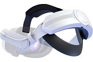 Sangle pour Meta Quest 3 Accessories, Batterie Head Strap de tête pour Oculus Quest 3S, avec Batterie Intégrée de 8000 mAh pour Temps de Jeu Supplémentaire de 4 Heures - Aubika Head Strap with Battery