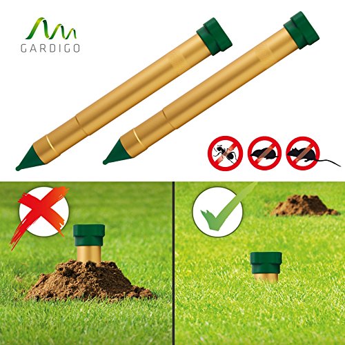 Gardigo Maulwurfabwehr Vibrasonic 2er Set mit Vibrations-Motor batteriebetrieben, Maulwurfschreck, Wühlmausschreck, Maulwurfvertreiber, vertreibt auch Ameisen und Schlangen - 6