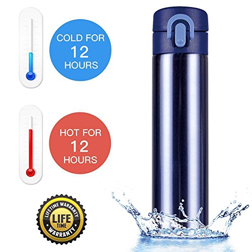 Termo de acero inoxidable, de Hiwill, con aislamiento al vacío de doble pared, botella de agua para uso deportivo, taza de café, 380 ml