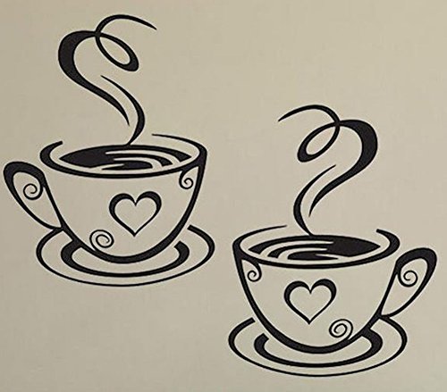 Lumanuby Wandtattoos Küche Wanddeko Kaffee Wandsticker Wandaufkleber für Glasfenster Café Esszimmer Und Restaurant - 5