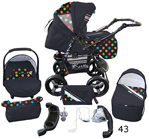 Stroller - Pram Complete with Car Seat and Carrycot Bomo 3in1 set (V43)