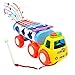 YIXIN 8 Notes Tap-a-tune Glockenspiel Knock Piano Pull Along Train Truck Toy with Shape Sorter for Early Learning for 3 Year Old+ Kids, Color Random Delivery