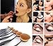 Tonsee 10Pcs Pro Foundation Brush Set Powder Blusher Toothbrush Curve Cosmetic Makeup Tool (10Pcs)