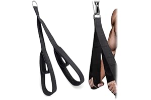 IKOPFLN Corda per Tricipiti con Cavo, Fissaggi per Pull Down con 2 Lunghezze (65cm e 50cm), Cinghie per Estensione Tricipiti, Attrezzatura Palestra per Allenamento a Casa