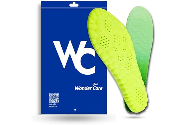 Wonder Care Memory Foam Shoe Insoles For Women Shock Absorbing Sports Shoe Insoles For Men And Women Cuttable Soft Breathable Honeycomb Orthotic Replacement Inserts (Size 9-10 UK)