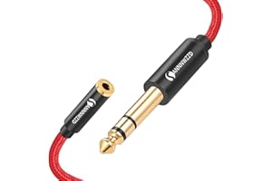 ANNNWZZD Kabel 3,5 mm do 6,35 mm, 6,35 mm 1/4 cala męski audio na 3,5 mm 1/8 cala żeńskie gniazdo stereo adapter przedłużający, do domowego audio, wzmacniaczy, urządzeń kina domowego lub konsoli miksującej (3 m)