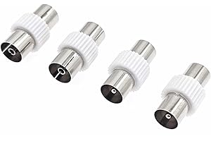 JZK 4x Convertitori connettori antenna TV maschio e femmina, adattatore per cavo coassiale femmina-femmina, accoppiatore coassiale RF PAL maschio-maschio