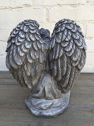 Steinfigur Figur Skulptur Garten Deko Grabfigur Engel frostfest 25 cm 6,4 kg - 4