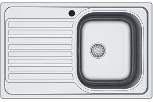 IPERBRIKO Lavello cucina vasca acciaio inox da incasso gocciolatoio sx 50x79 cm