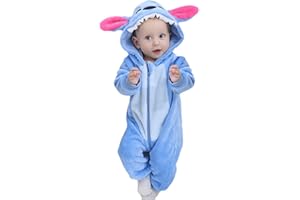 EOZY Ensemble de Pyjama Bleu Enfant Bébé Combinaison Dors Bien Forme Animal Déguisement